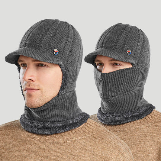 Bonnet cagoule tricoté d'hiver cache-cou