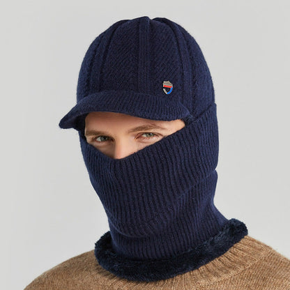 Bonnet cagoule tricoté d'hiver cache-cou
