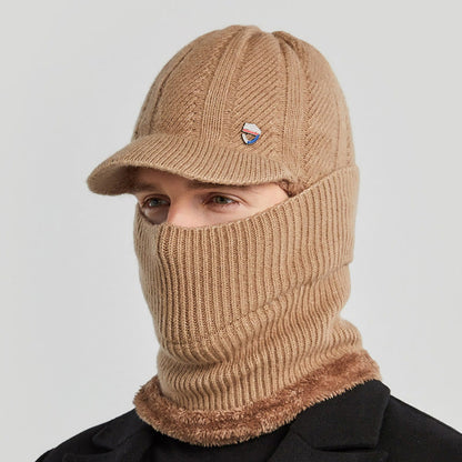 Cagoule d'hiver tricotée, bonnet à capuche, écharpe - Kaki - Taille unique - image 12