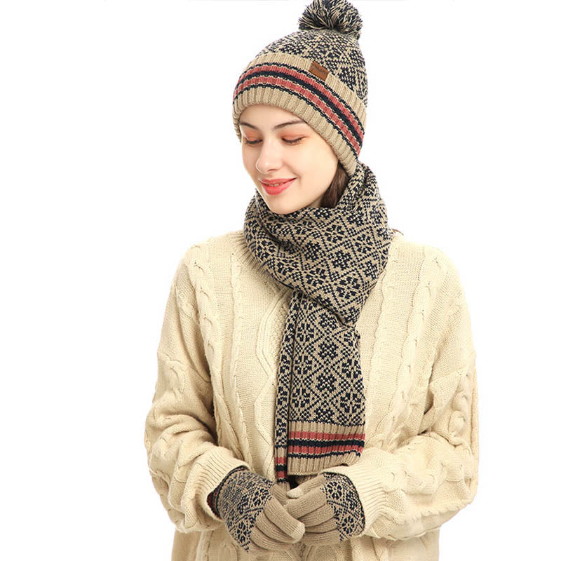 Ensemble 3 en 1 gants, bonnet et écharpe pour écran tactile