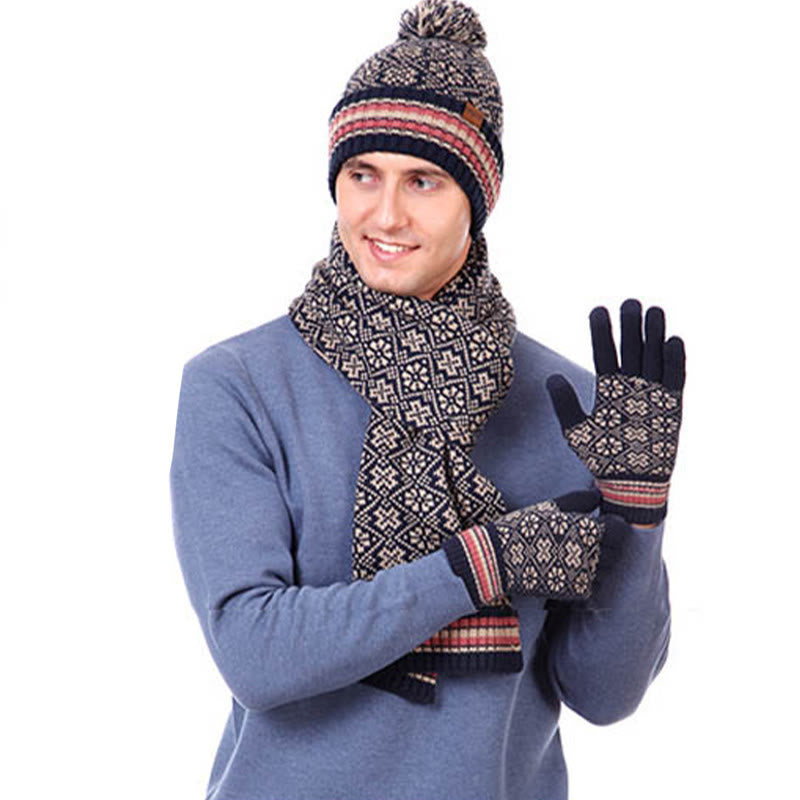 Ensemble 3 en 1 gants, bonnet et écharpe pour écran tactile