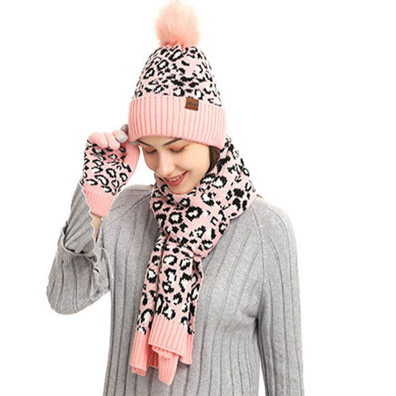 Ensemble 3 en 1 gants, bonnet et écharpe léopard - image 6