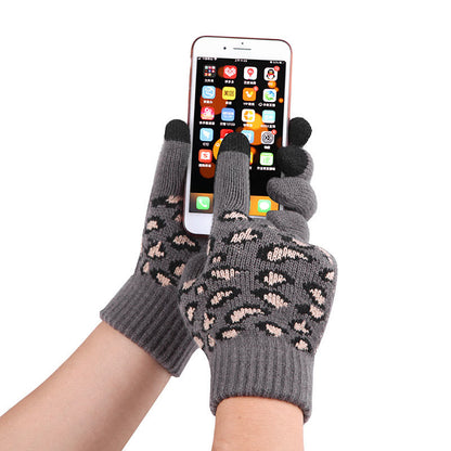 Ensemble 3 en 1 gants, bonnet et écharpe léopard