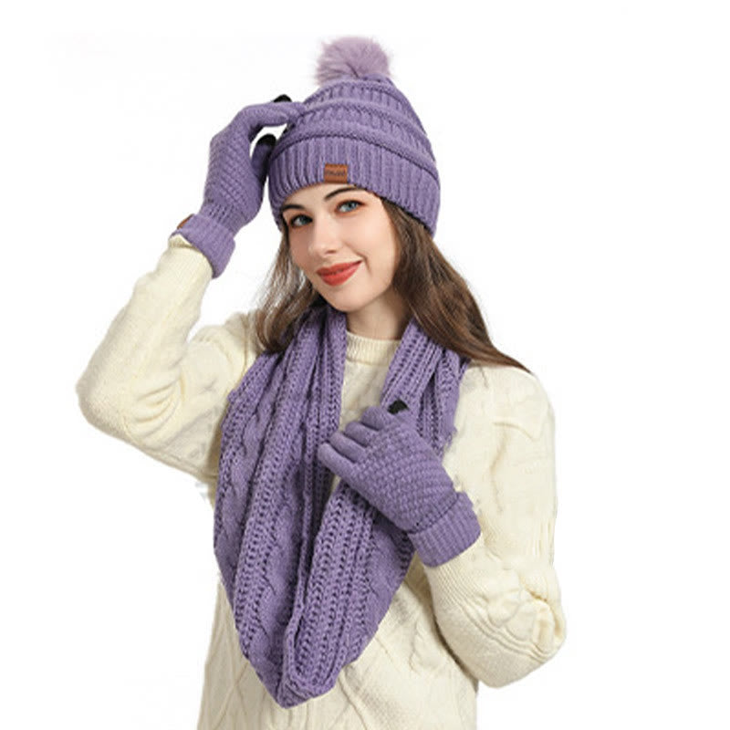 Ensemble 4 en 1 de gants, bonnet, écharpe et chaussettes classiques d'hiver - image 8