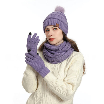 Ensemble 4 en 1 de gants, bonnet, écharpe et chaussettes classiques d'hiver