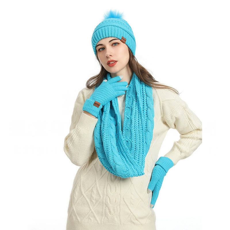Ensemble 4 en 1 de gants, bonnet, écharpe et chaussettes classiques d'hiver