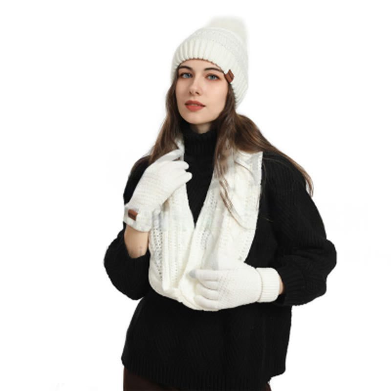 Ensemble 4 en 1 de gants, bonnet, écharpe et chaussettes classiques d'hiver - image 2