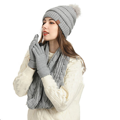 Ensemble 4 en 1 de gants, bonnet, écharpe et chaussettes classiques d'hiver
