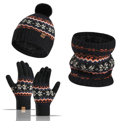 Ensemble 3 en 1 gants, bonnet et écharpe flocon de neige