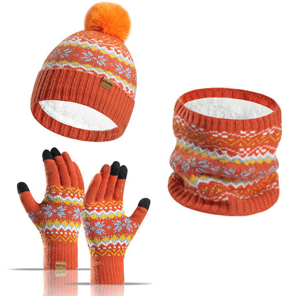 Ensemble 3 en 1 gants, bonnet et écharpe flocon de neige