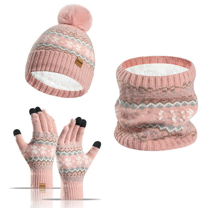 Ensemble 3 en 1 gants, bonnet et écharpe flocon de neige - Rose - Taille unique - image 7