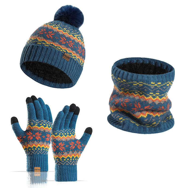 Ensemble 3 en 1 gants, bonnet et écharpe flocon de neige