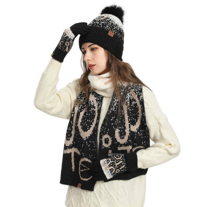 Ensemble 3 en 1 gants, bonnet et écharpe Alphabet
