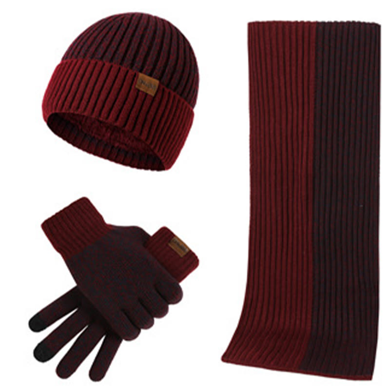 Ensemble 3 en 1 de gants, bonnet et écharpe assortis - Vin - Taille unique - image 13