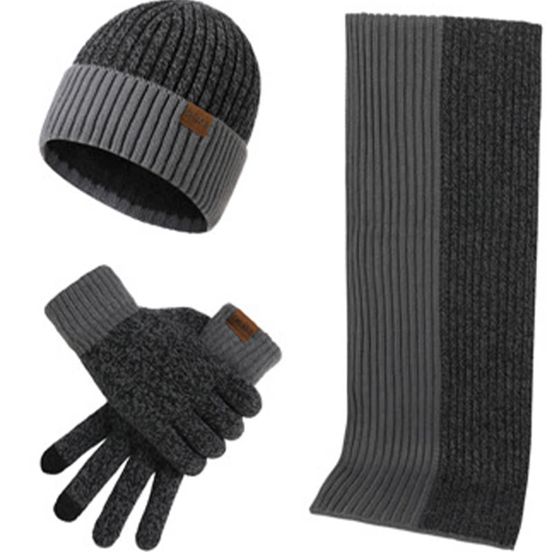 Ensemble 3 en 1 de gants, bonnet et écharpe assortis - Gris foncé - Taille unique - image 11