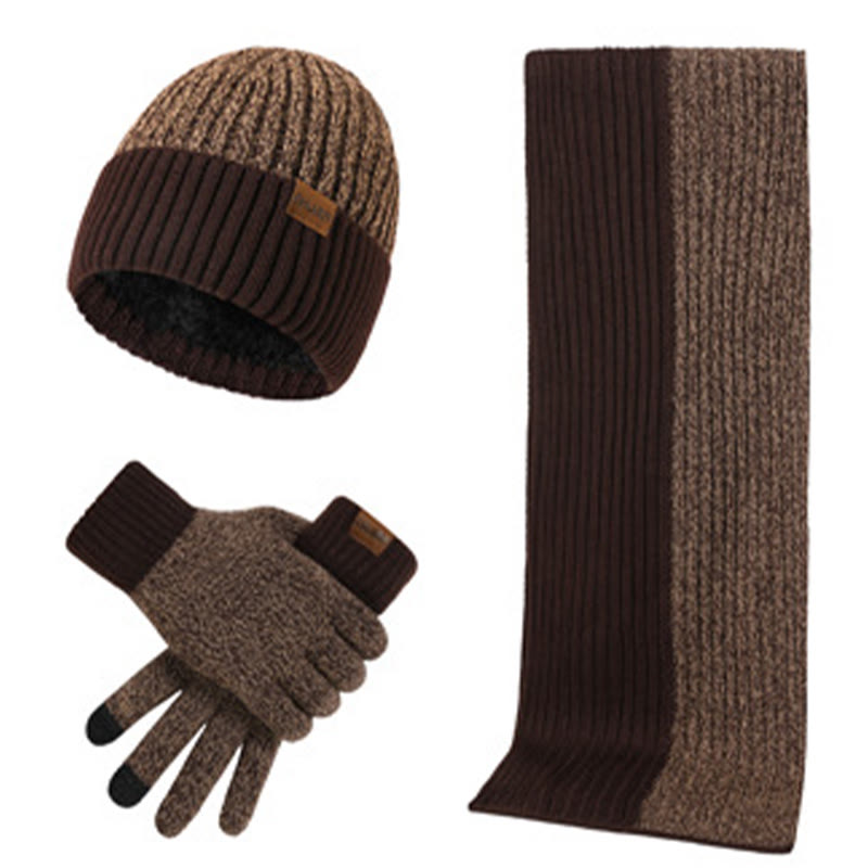 Ensemble 3 en 1 de gants, bonnet et écharpe assortis - Café - Taille unique - image 10