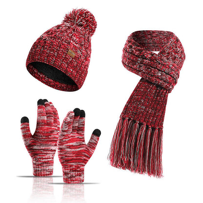 Ensemble 3 en 1 classique assorti : gants, bonnet, écharpe - Vin - Taille unique - image 16