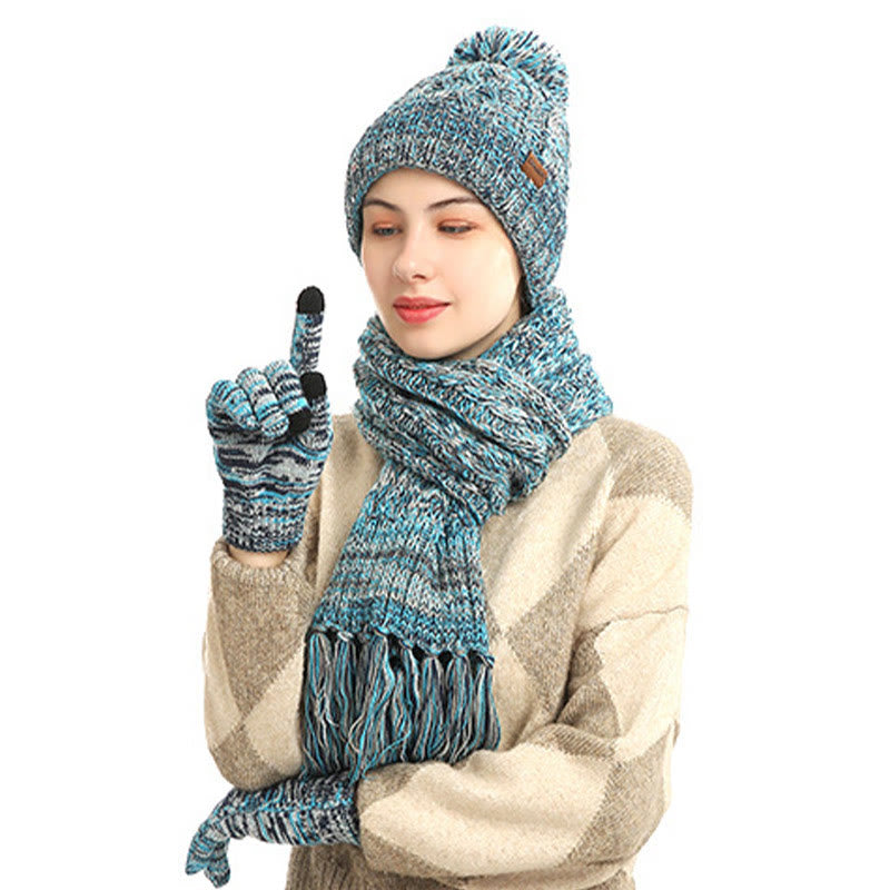 Ensemble 3 en 1 classique assorti : gants, bonnet, écharpe - image 8