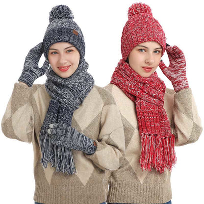 Ensemble 3 en 1 classique assorti : gants, bonnet, écharpe - image 0
