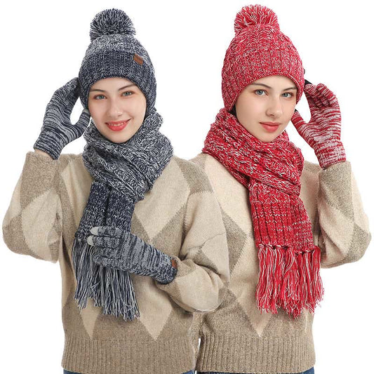 Ensemble 3 en 1 classique assorti : gants, bonnet, écharpe - image 0