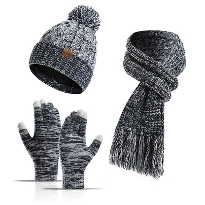 Ensemble 3 en 1 classique assorti : gants, bonnet, écharpe - Bleu marine - Taille unique - image 14