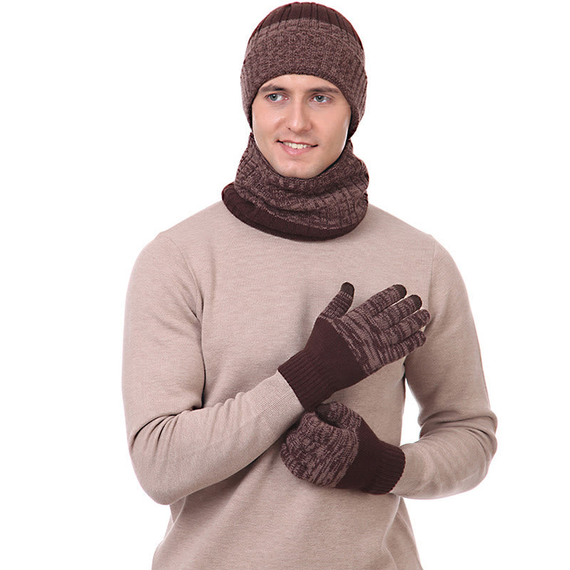 Ensemble 3 en 1 de gants, bonnet et écharpe d'extérieur