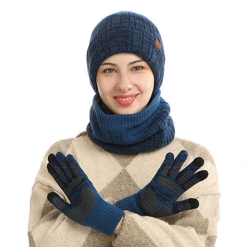 Ensemble 3 en 1 de gants, bonnet et écharpe d'extérieur