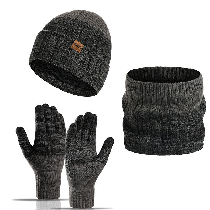 Ensemble 3 en 1 de gants, bonnet et écharpe d'extérieur - Gris foncé - Taille unique - image 13