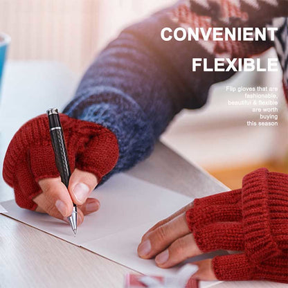 Gants d'hiver chauds tricotés sans doigts