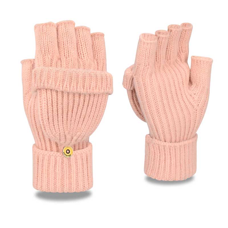 Gants d'hiver chauds tricotés sans doigts - Rose - Taille unique - image 9