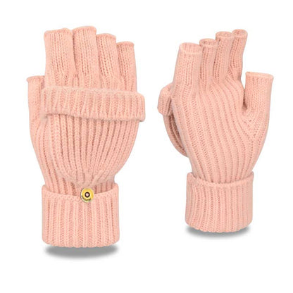 Gants d'hiver chauds tricotés sans doigts - Rose - Taille unique - image 9