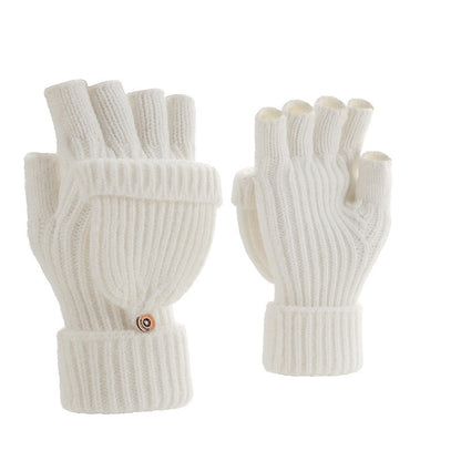 Gants d'hiver chauds tricotés sans doigts - Blanc - Taille unique - image 10