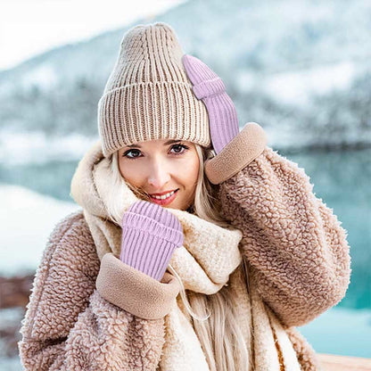 Gants d'hiver chauds tricotés sans doigts