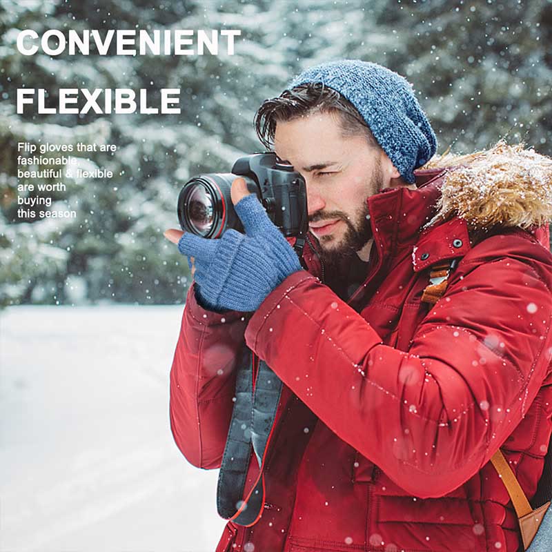 Gants d'hiver chauds tricotés sans doigts - image 6