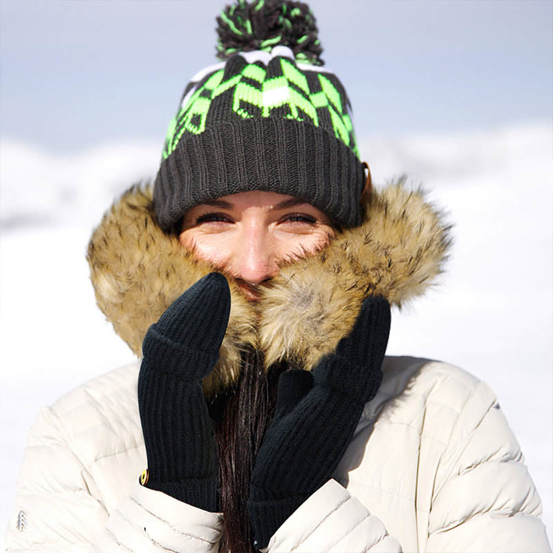 Gants d'hiver chauds tricotés sans doigts