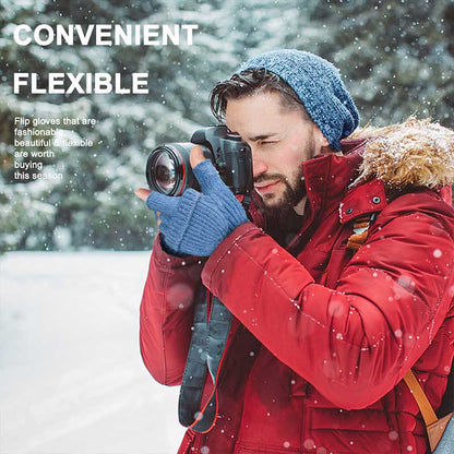 Gants d'hiver chauds tricotés sans doigts