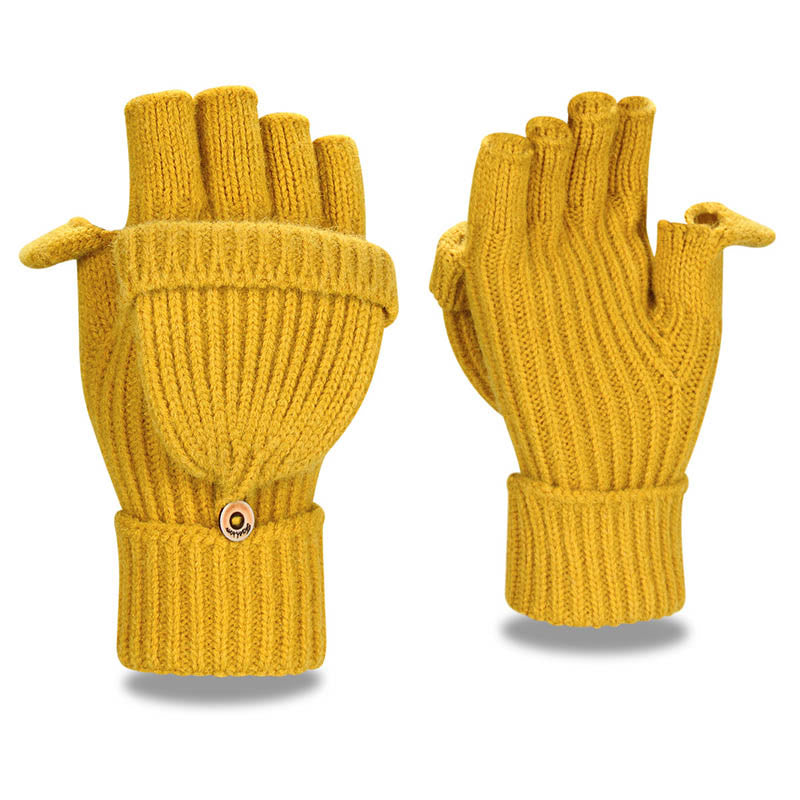 Gants à rabat souples et convertibles - Jaune - Taille unique - image 2
