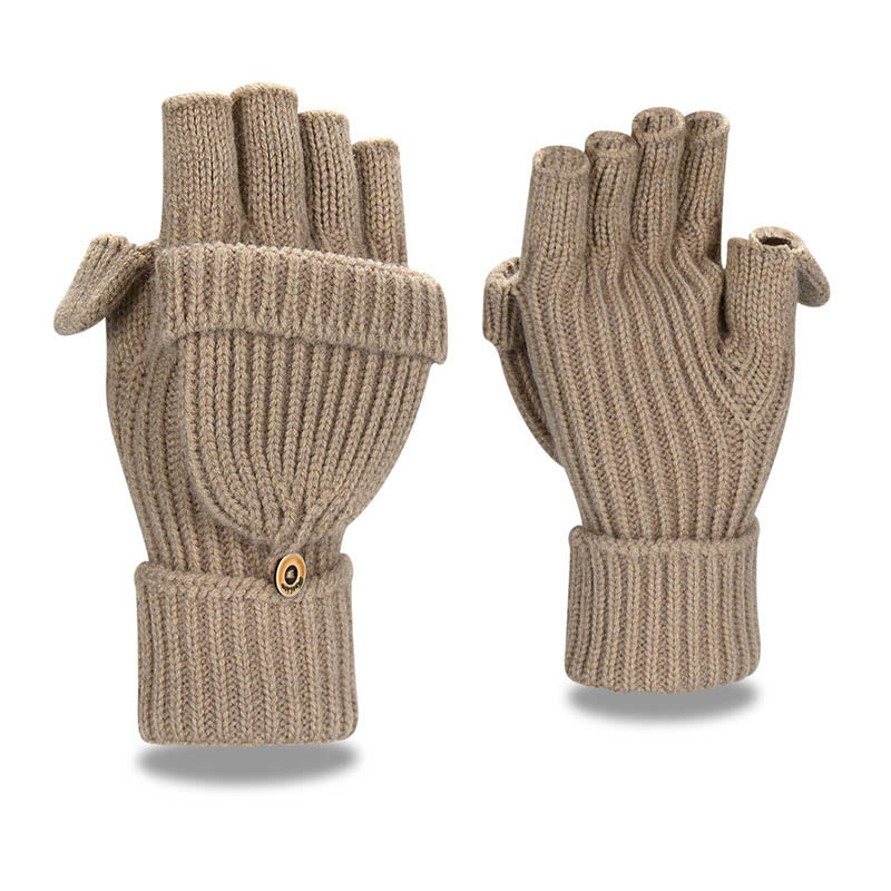 Gants à rabat souples et convertibles - Kaki - Taille unique - image 1