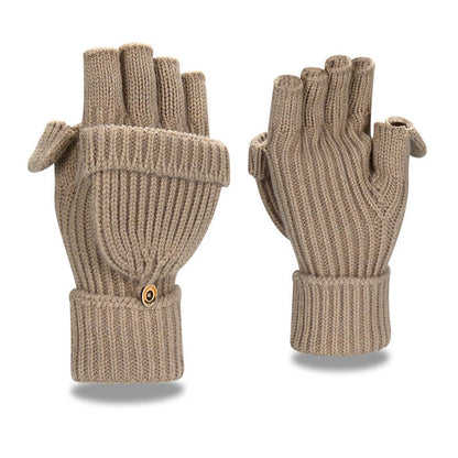 Gants à rabat souples et convertibles - Kaki - Taille unique - image 1