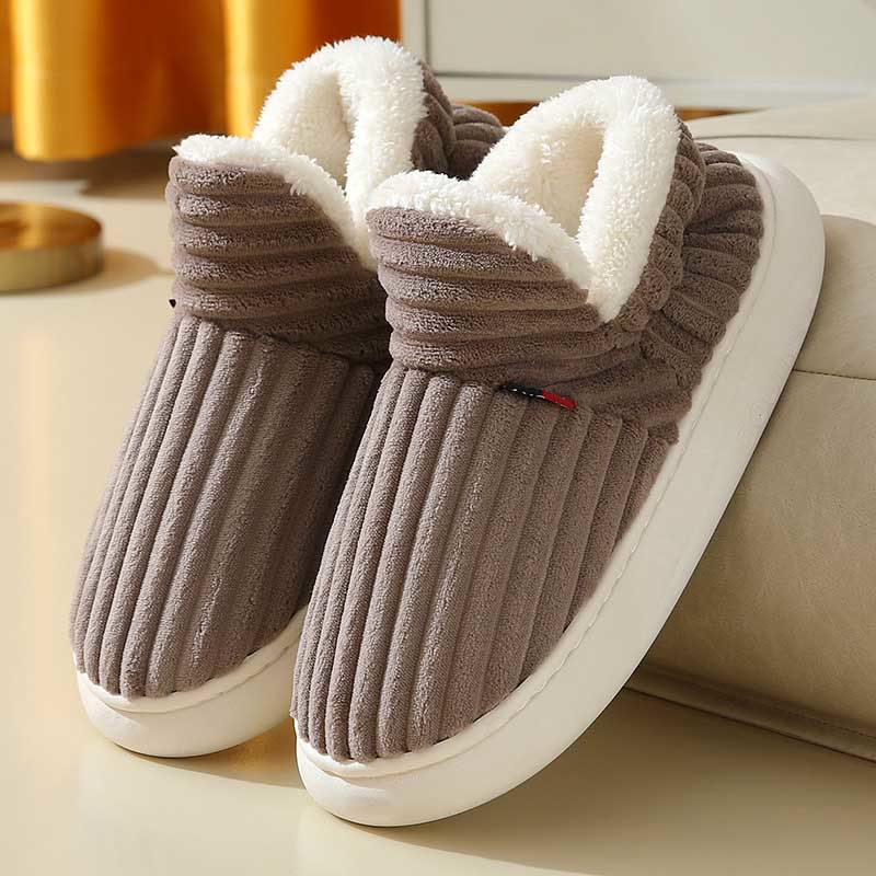 Chaussons doublés de fourrure grande taille - Café - États-Unis 10-11 - image 9