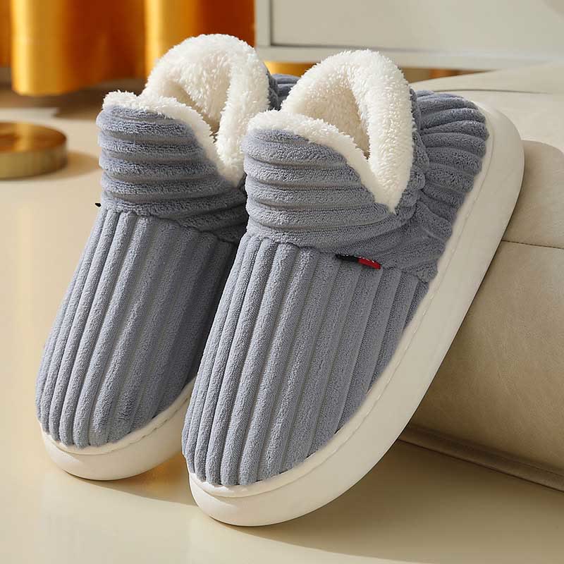 Chaussons doublés de fourrure grande taille - Gris - États-Unis 10-11 - image 10