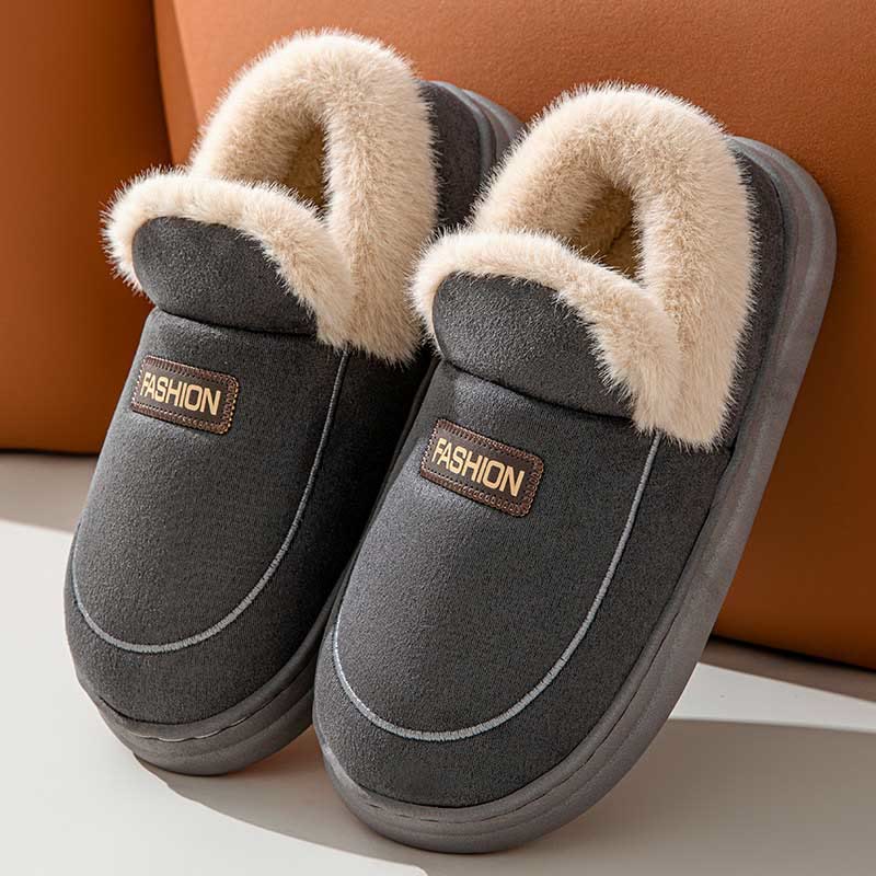 Chaussons de chambre confortables grande taille - Gris - États-Unis 8-9 - image 6