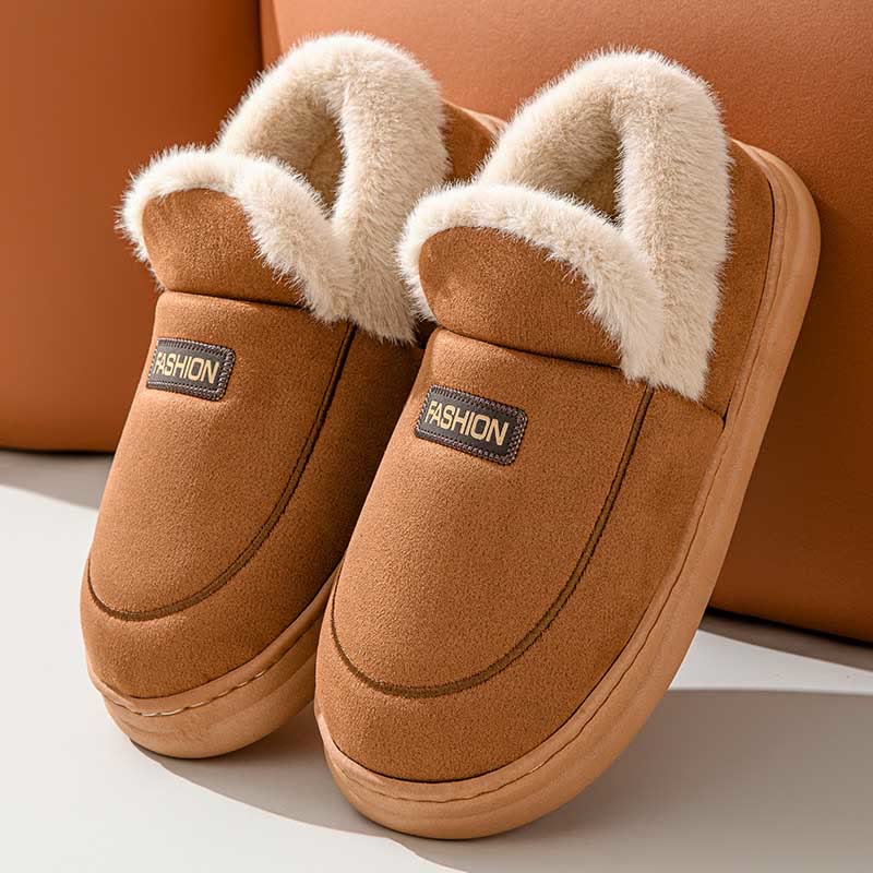 Chaussons de chambre confortables grande taille - Brun - États-Unis 8-9 - image 8