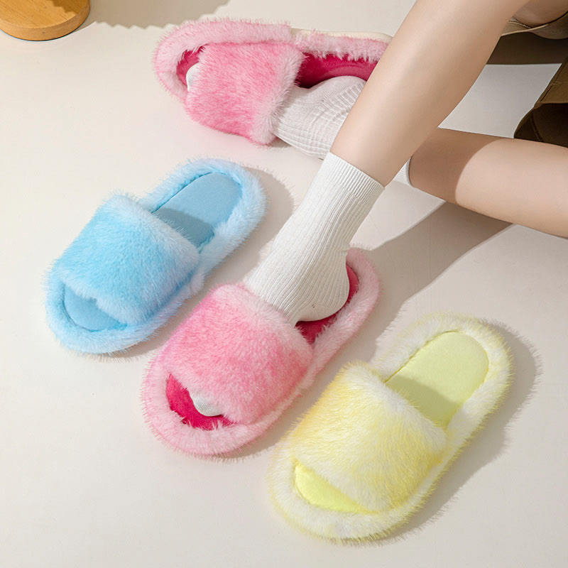 Chaussons en peluche couleur bonbon grande taille - image 1