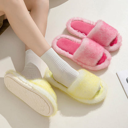 Chaussons en peluche couleur bonbon grande taille