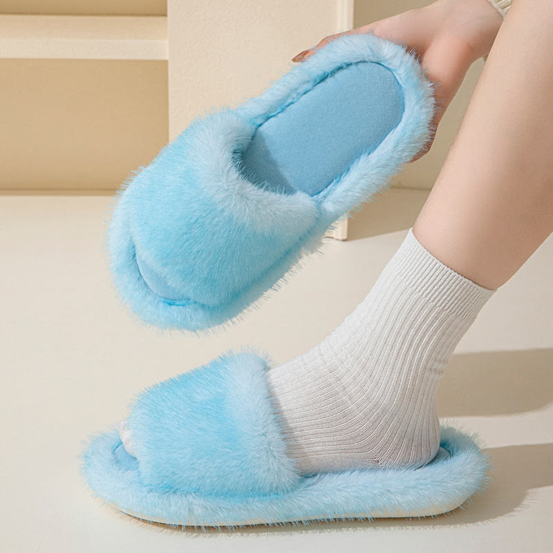 Chaussons en peluche couleur bonbon grande taille