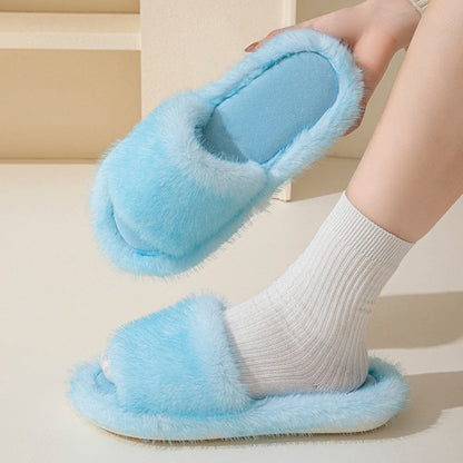 Chaussons en peluche couleur bonbon grande taille