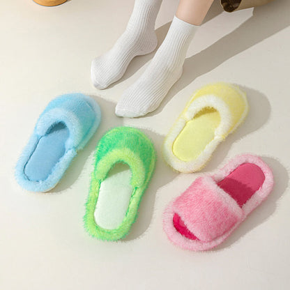 Chaussons en peluche couleur bonbon grande taille