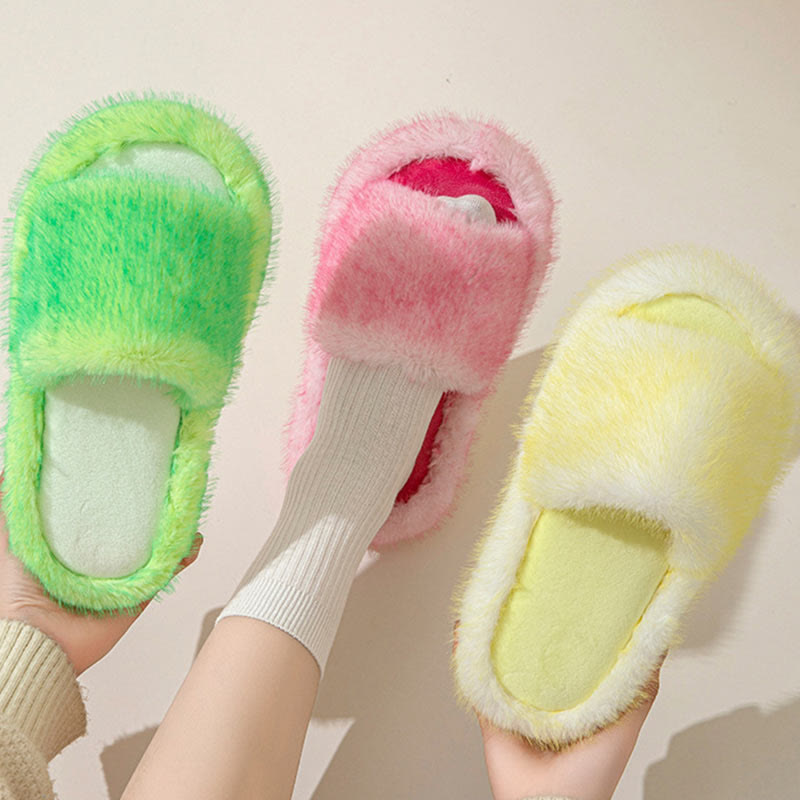 Chaussons en peluche couleur bonbon grande taille - image 3