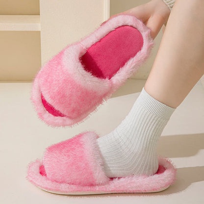 Chaussons en peluche couleur bonbon grande taille